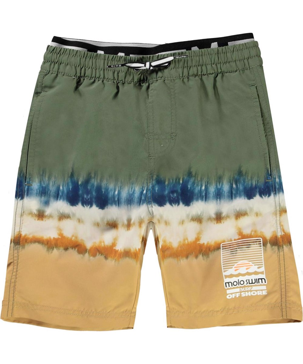 Neal - Tie Dye Block - UV lange badeshorts batikmønster