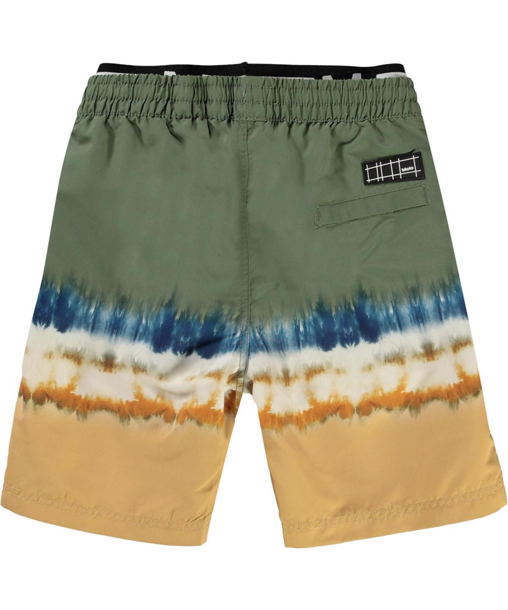 Neal - Tie Dye Block - UV lange badeshorts batikmønster