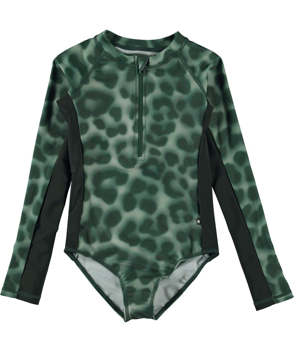 Necky - Spray Jaguar - Uv smømmedragt med grøn leopard print 