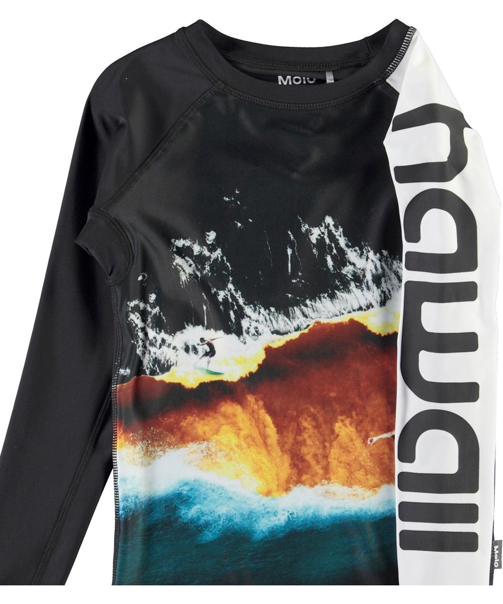 Neptune LS - Colour Block Waves - UV svømme t-shirt med hawaii