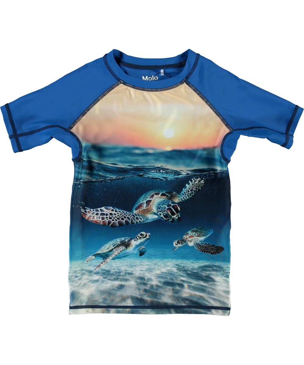 Neptune - Sea Turtle Sunset - UV svømme t-shirt med skildpadder