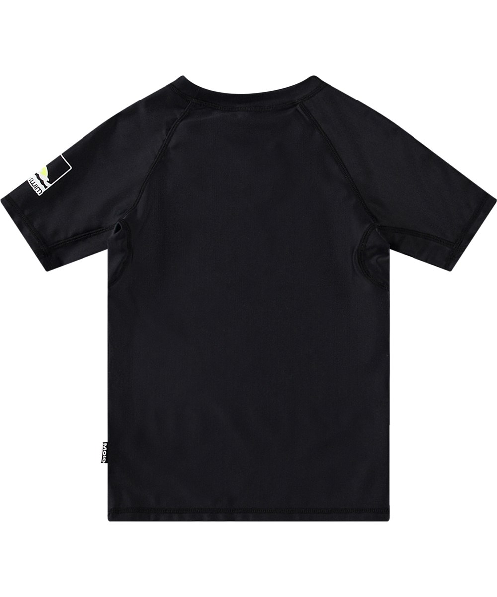 Neptune - Black - Sort bade t-shirt til aktive børn, fremstillet af genanvendt polyester med UV-beskyttelse 50+.