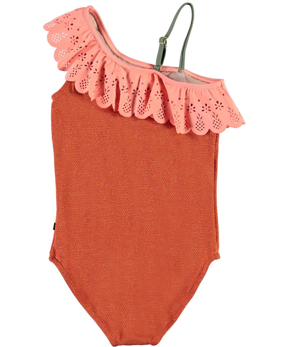 Net - Rusty - Asymmetrisk UV badedragt rustrød