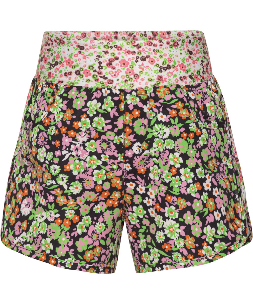 Neva - Meadow Night - Sporty badeshorts med småblomstret print