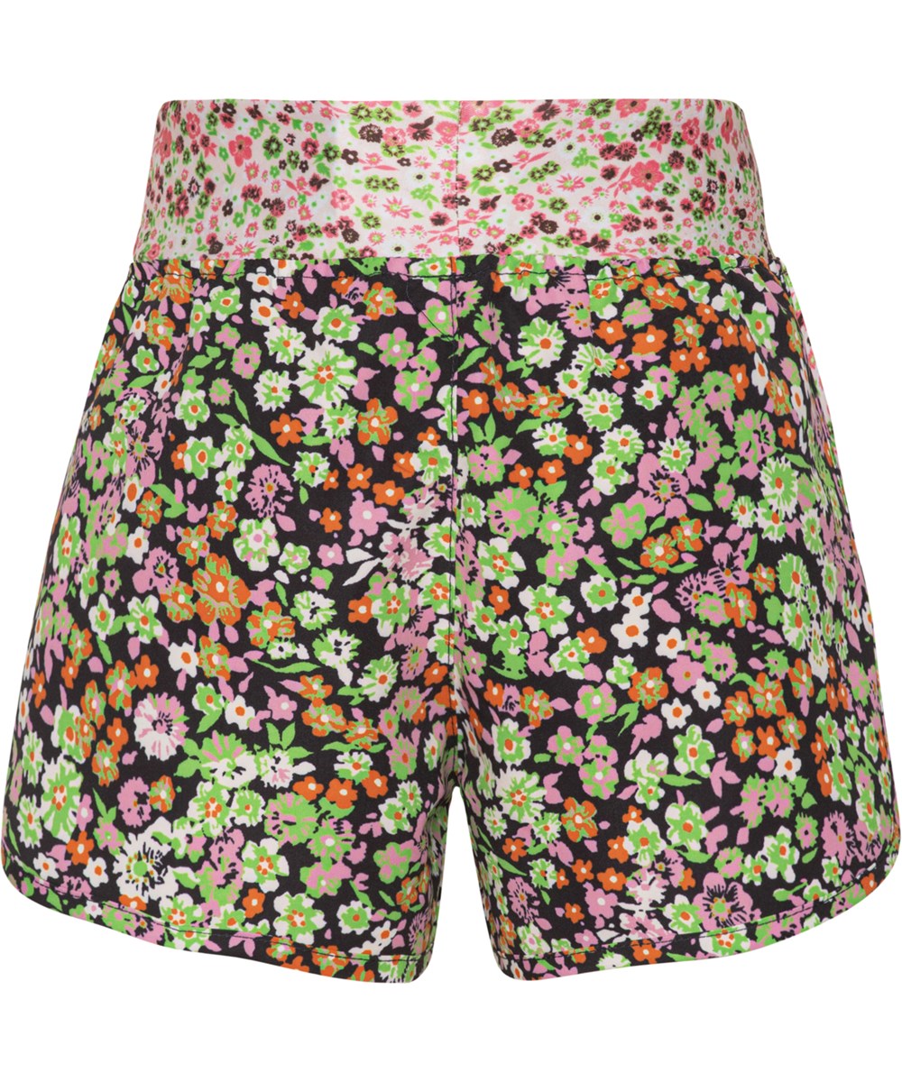 Neva - Meadow Night - Sporty badeshorts med småblomstret print