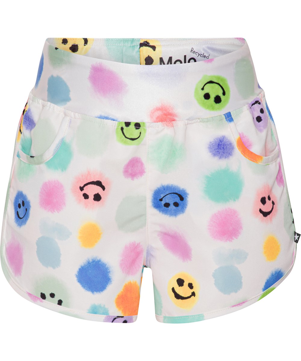 Neva - Painted  Dots - Badeshorts med pastelfarvet emoji-print