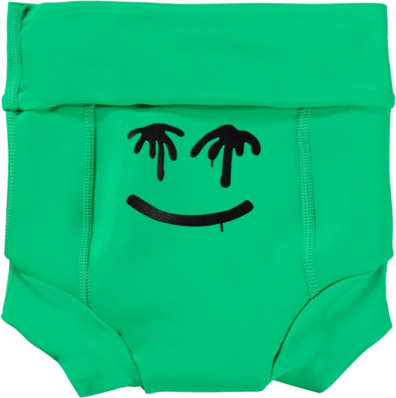 Nick - Bright Green - Grønne baby badebukser