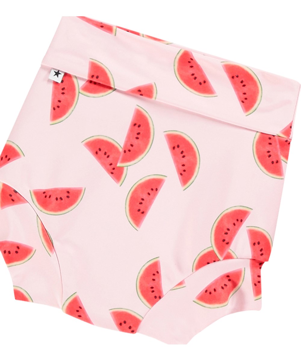 Nick - Melon Pink - Lyserøde lækagefri baby badebukser i genanvendt polyester med UV-beskyttelse 50+.
