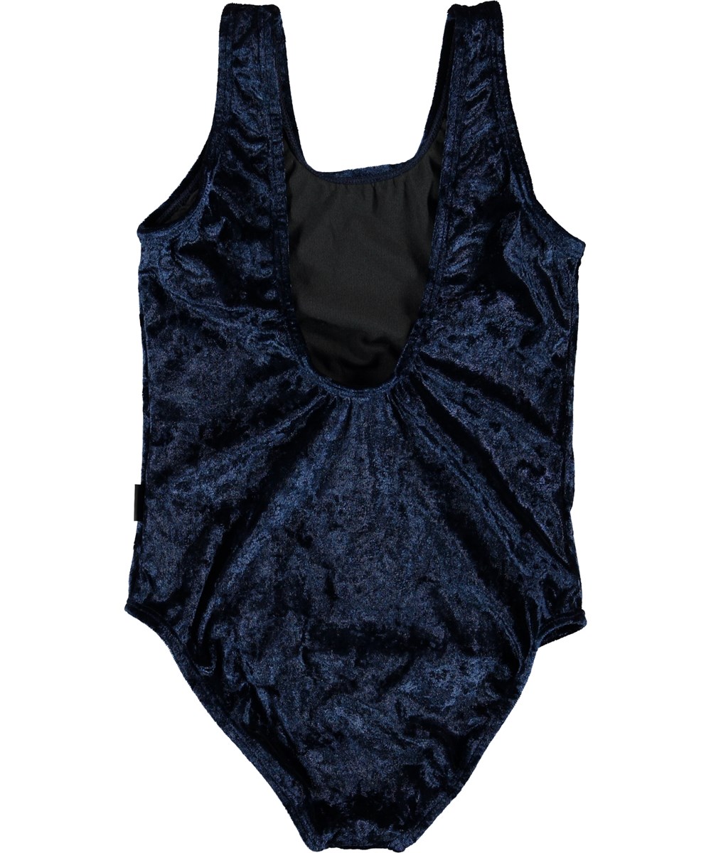 Nika - Classic Navy - Badedragt i mørkeblå velour