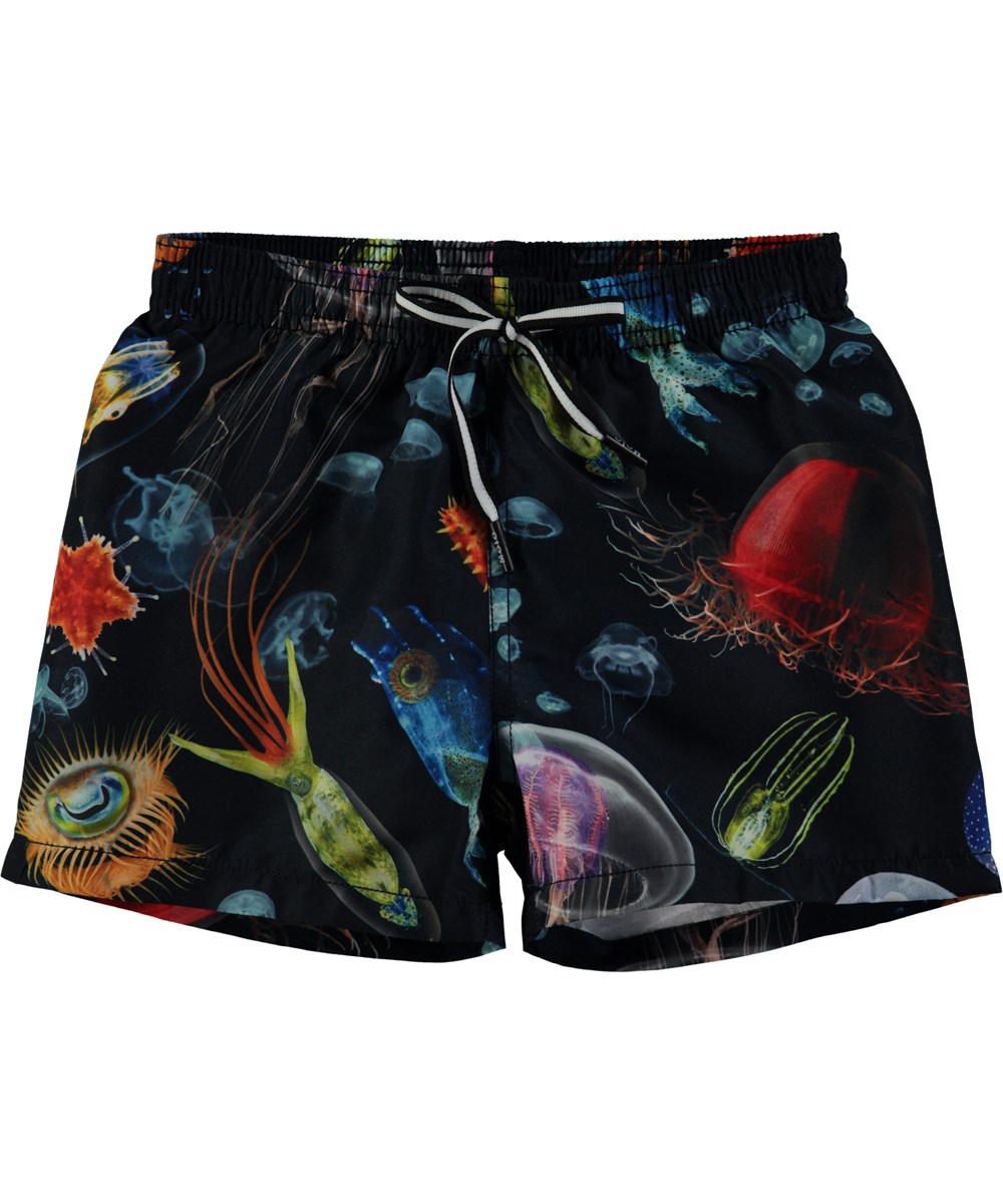 Niko - Deep Sea - Korte badeshorts med digitalprintede havdyr