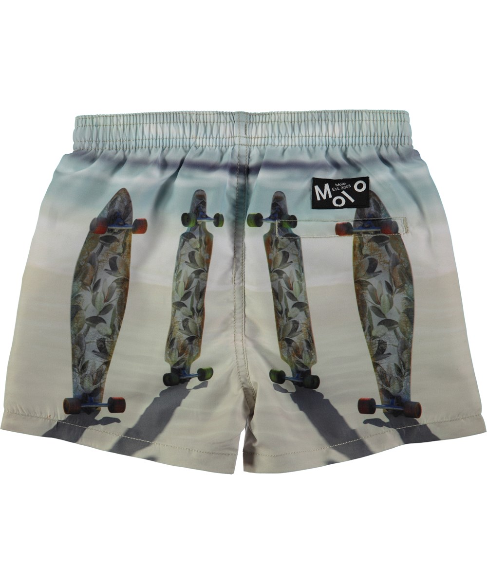 Niko - Longboards - Korte badeshorts med digitalprintede longboards