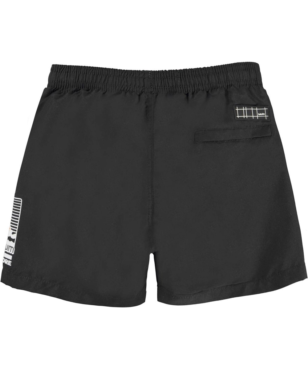 Niko Solid - Black - UV sorte badeshorts