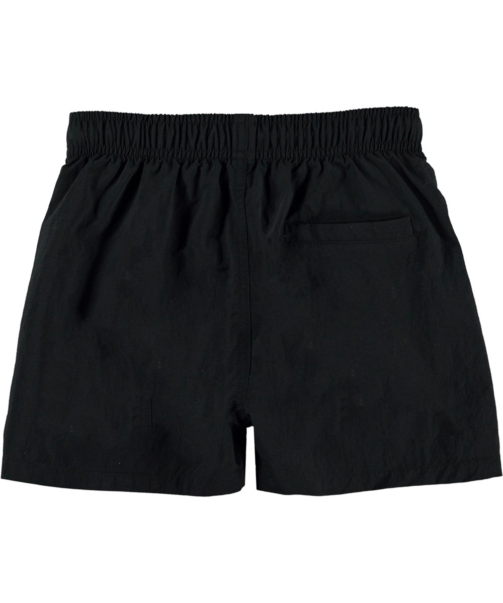 Niko Solid - Black - Klassiske sorte badeshorts med korte ben