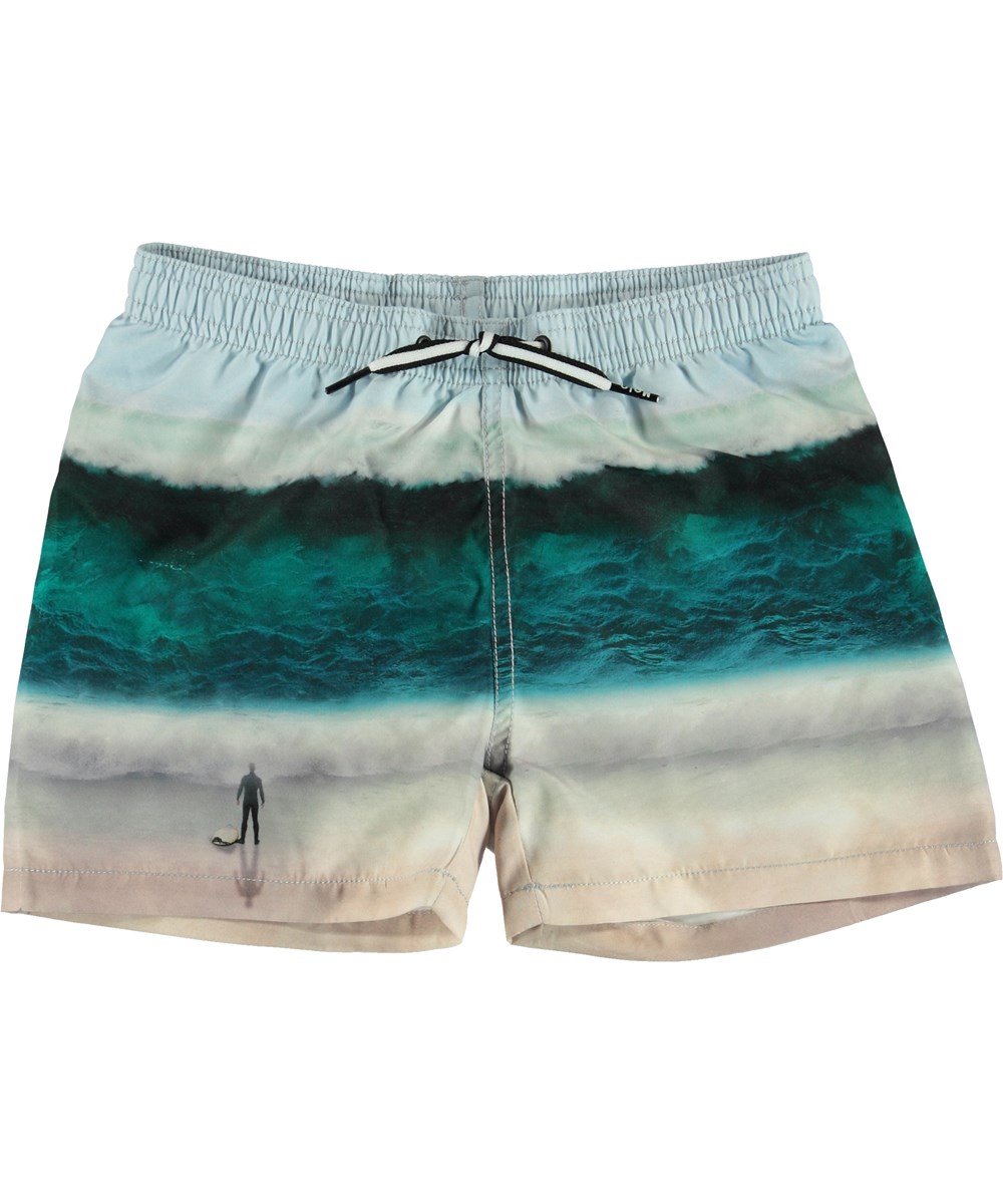 Niko - The Big Wave - UV badeshorts med bølge print