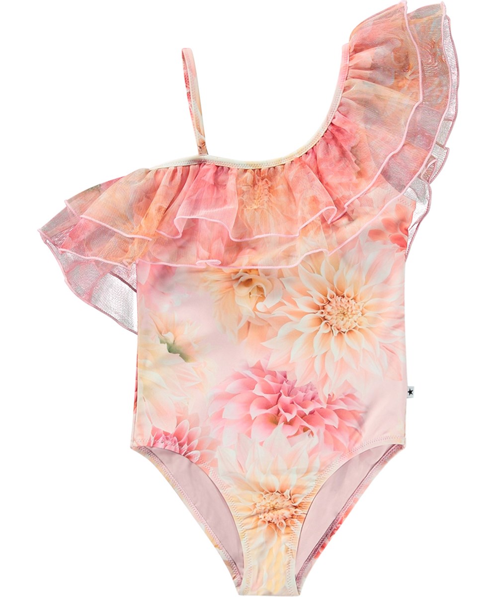 Nilla - Dahila Pink - Lyserød badedragt til aktive børn i genanvendt polyester og UV-beskyttelse 50+.