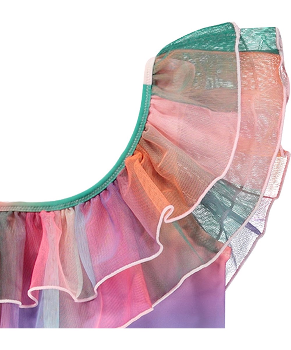 Nilla - Magic Fade - Regnbuefarvervet badedragt til aktive børn i genanvendt polyester og UV-beskyttelse 50+.