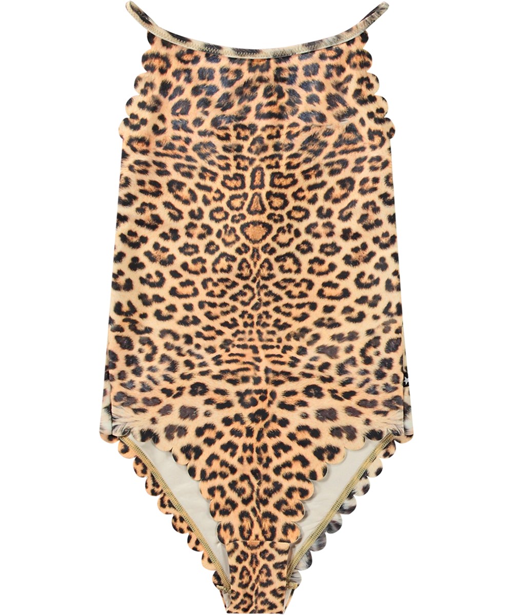 Noelle - Leo Swim - Badedragt i gepard print til aktive børn i genanvendt polyester med UV-beskyttelse 50+.