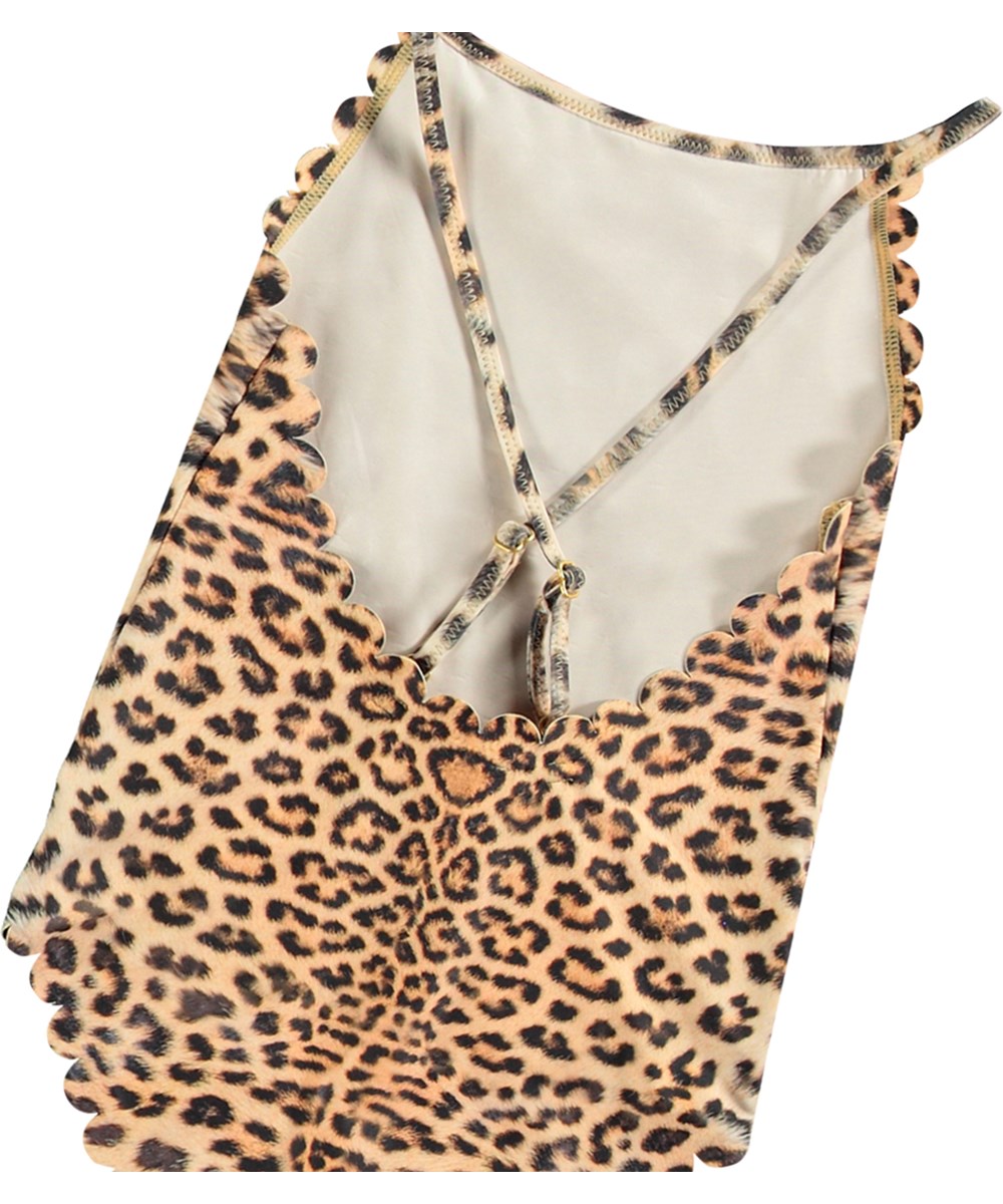 Noelle - Leo Swim - Badedragt i gepard print til aktive børn i genanvendt polyester med UV-beskyttelse 50+.