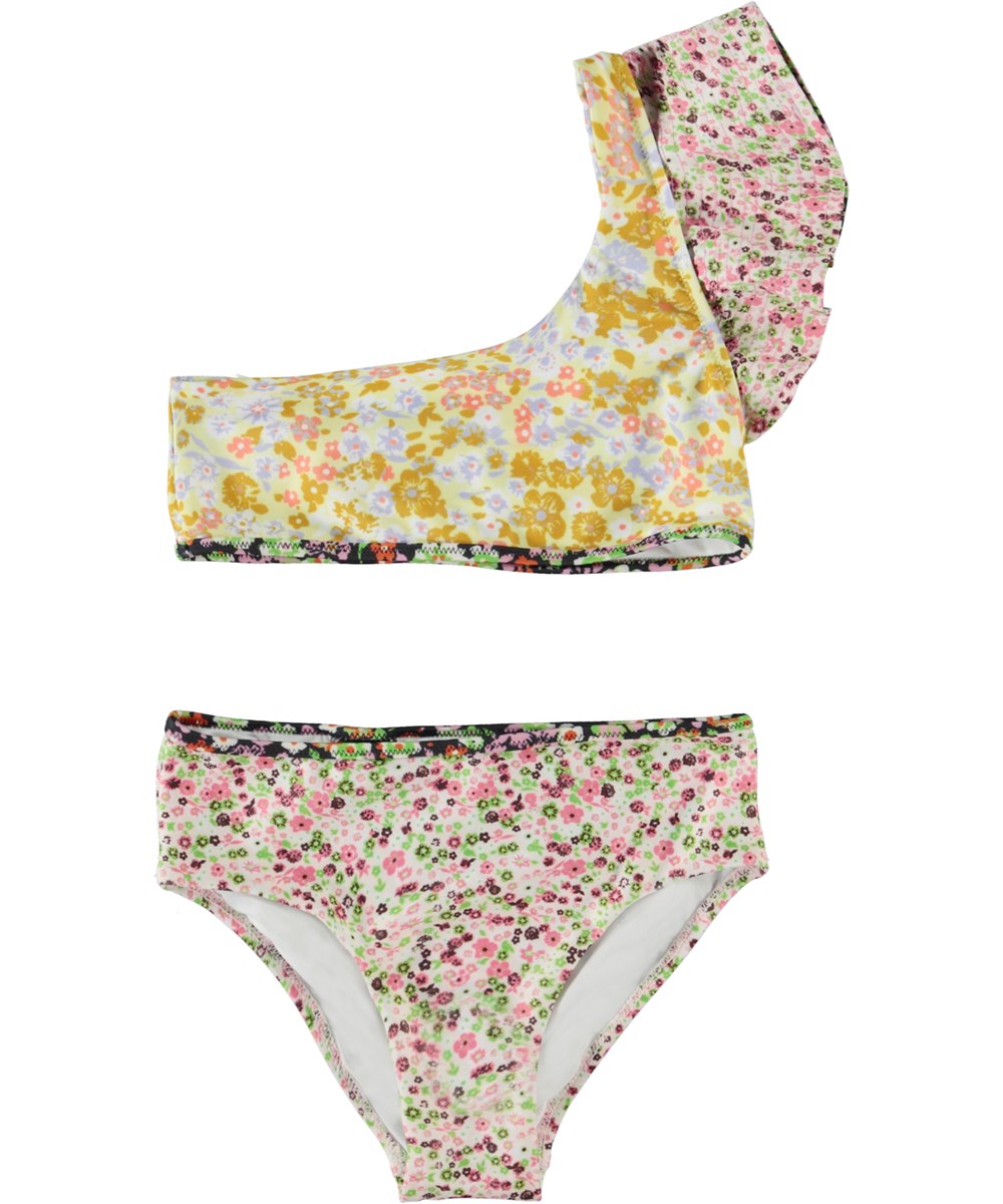 Nola - Meadow Petit - Småblomstret asymetrisk bikini med bred kant