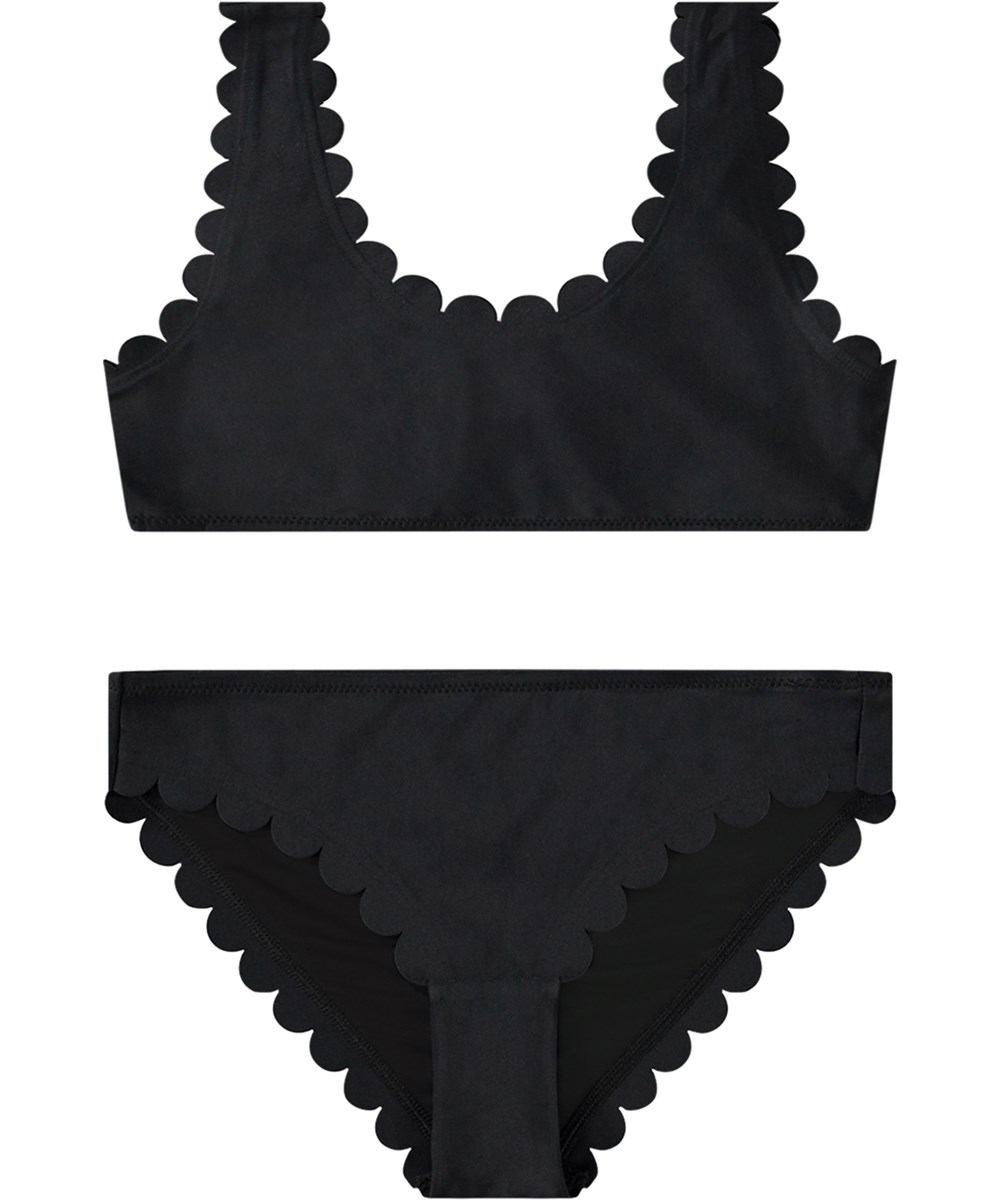 Nolina - Black - Sort bikini til aktive børn fremstillet i genanvendt polyester med UV-beskyttelse 50+. 