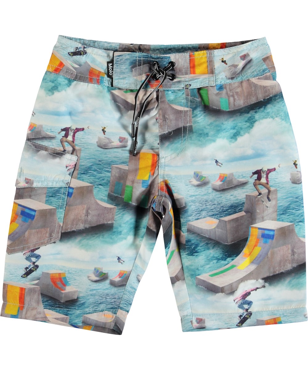 Nalvaro - Ocean Skate - Boardies med skater tryck.