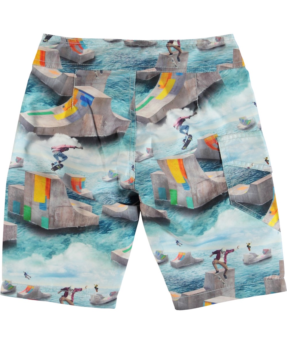 Nalvaro - Ocean Skate - Boardies med skater tryck.