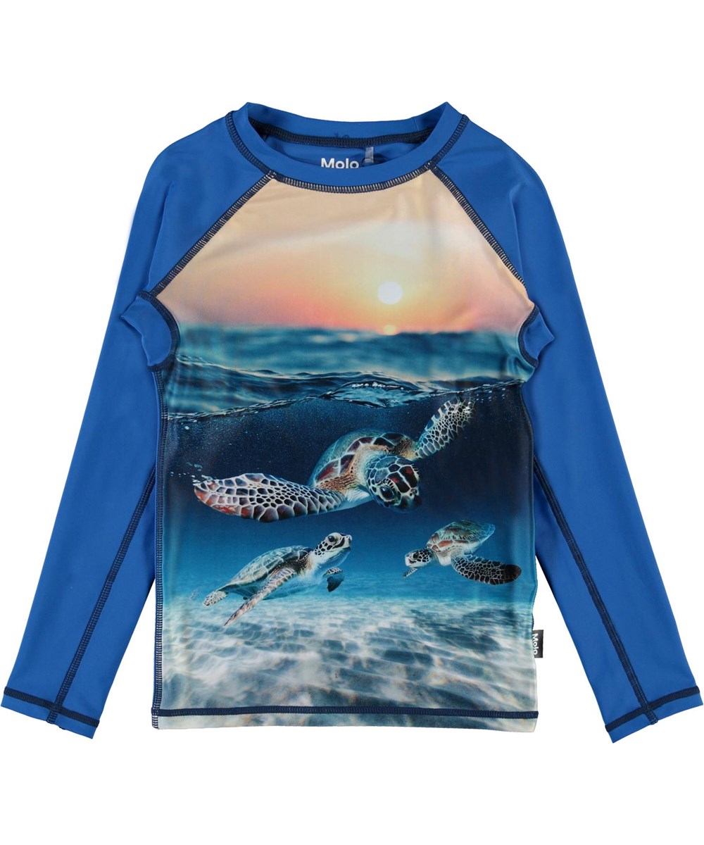 Neptune LS - Sea Turtle Sunset - UV-badtröja med sköldpaddor