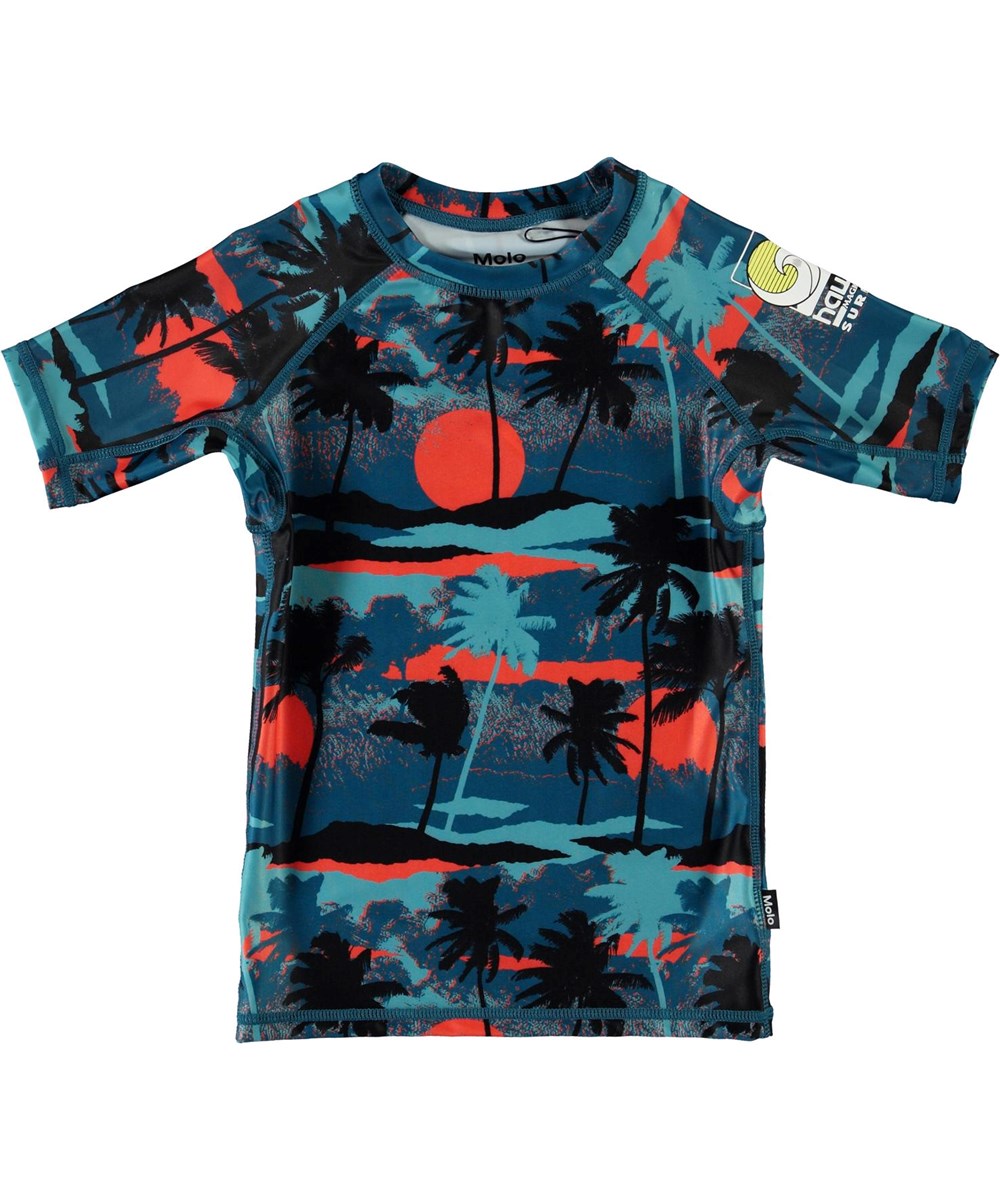 Neptune - Palm Trees Blue - UV t-shirt med blå palmer