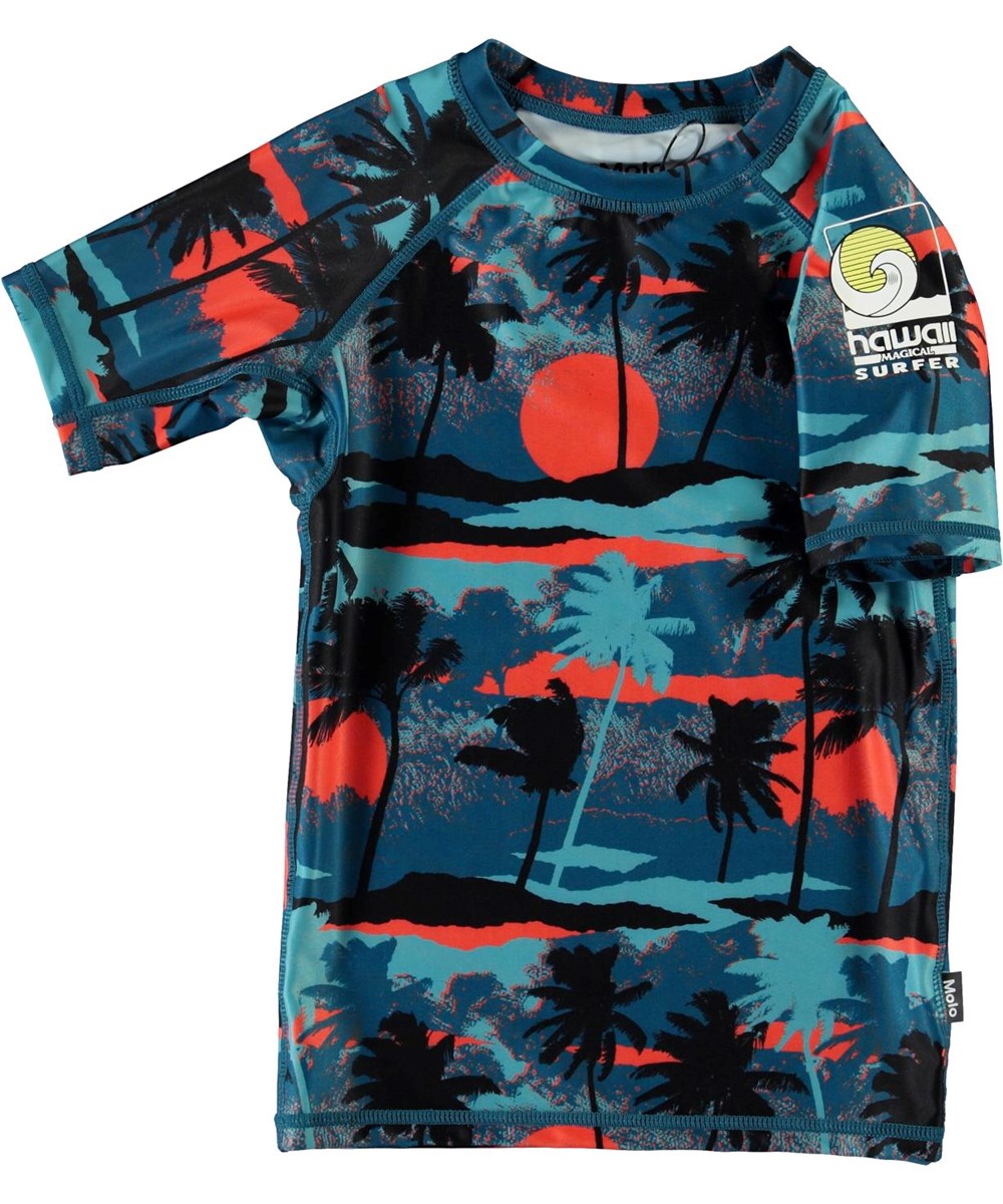 Neptune - Palm Trees Blue - UV t-shirt med blå palmer
