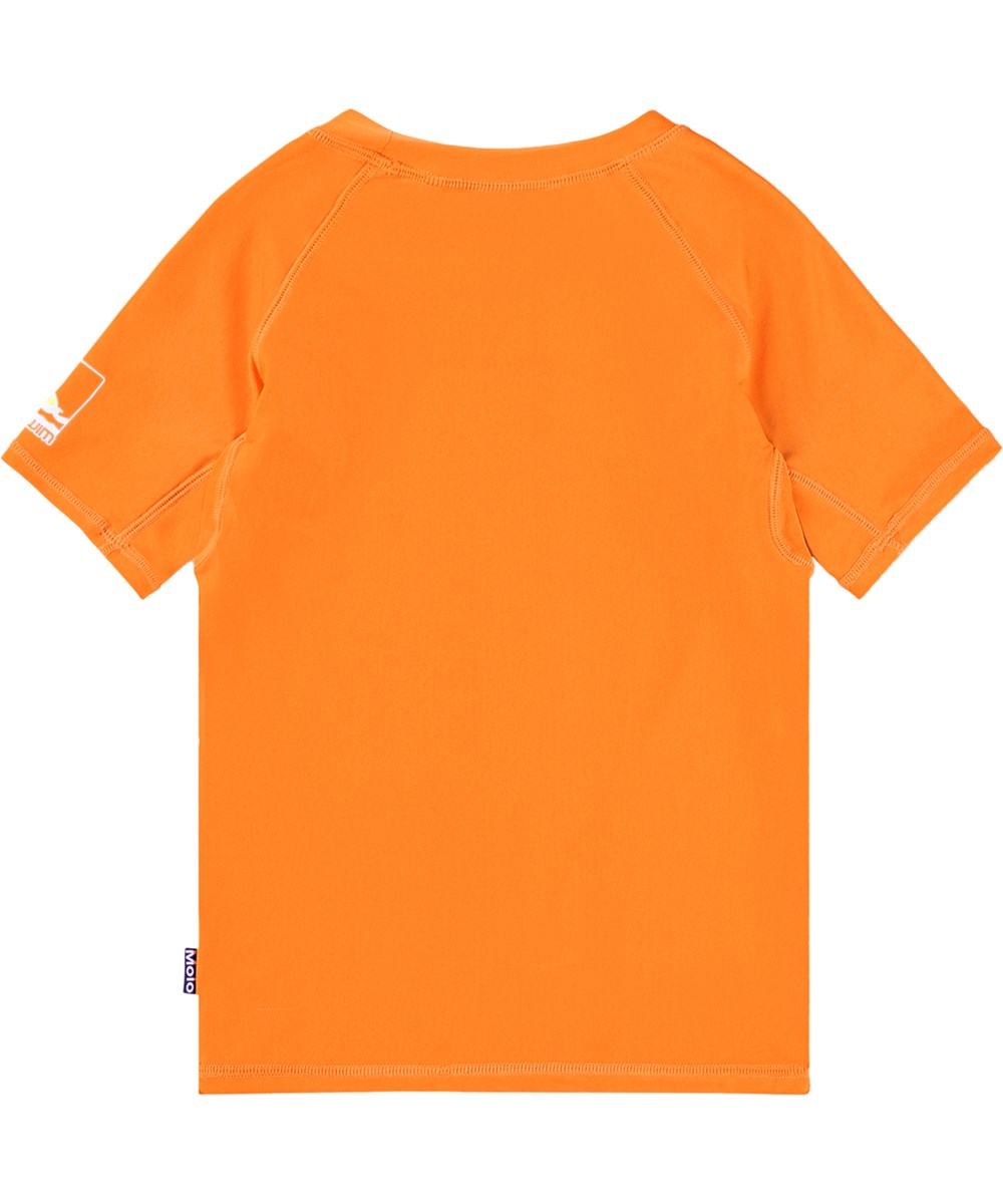 Neptune - Sun Orange - Orange simtröja för barn i återvunnen polyester med UV-skydd 50+.