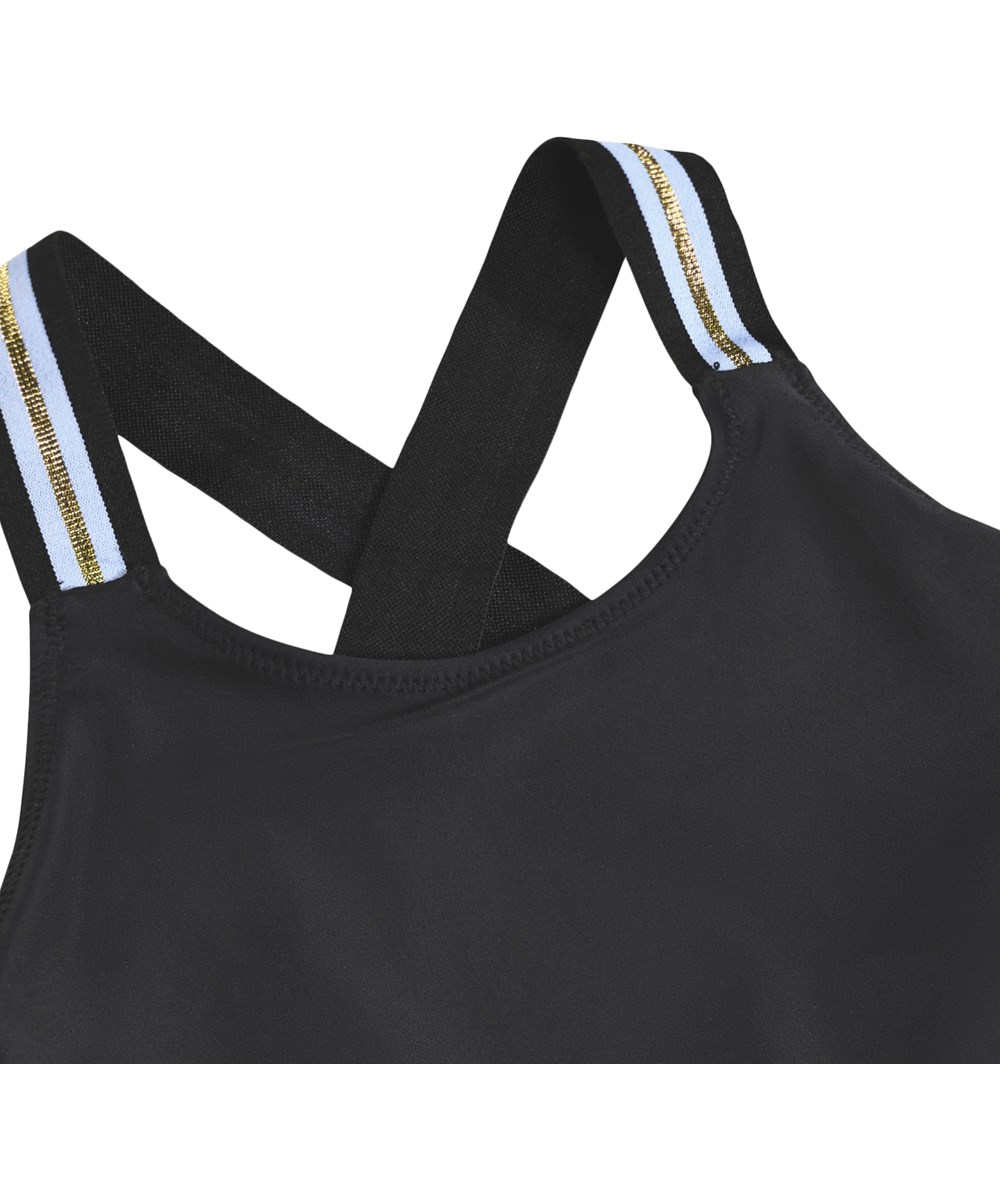 Neve - Black - Svart baddräkt för barn i återvunnen polyester med UV-skydd 50+.