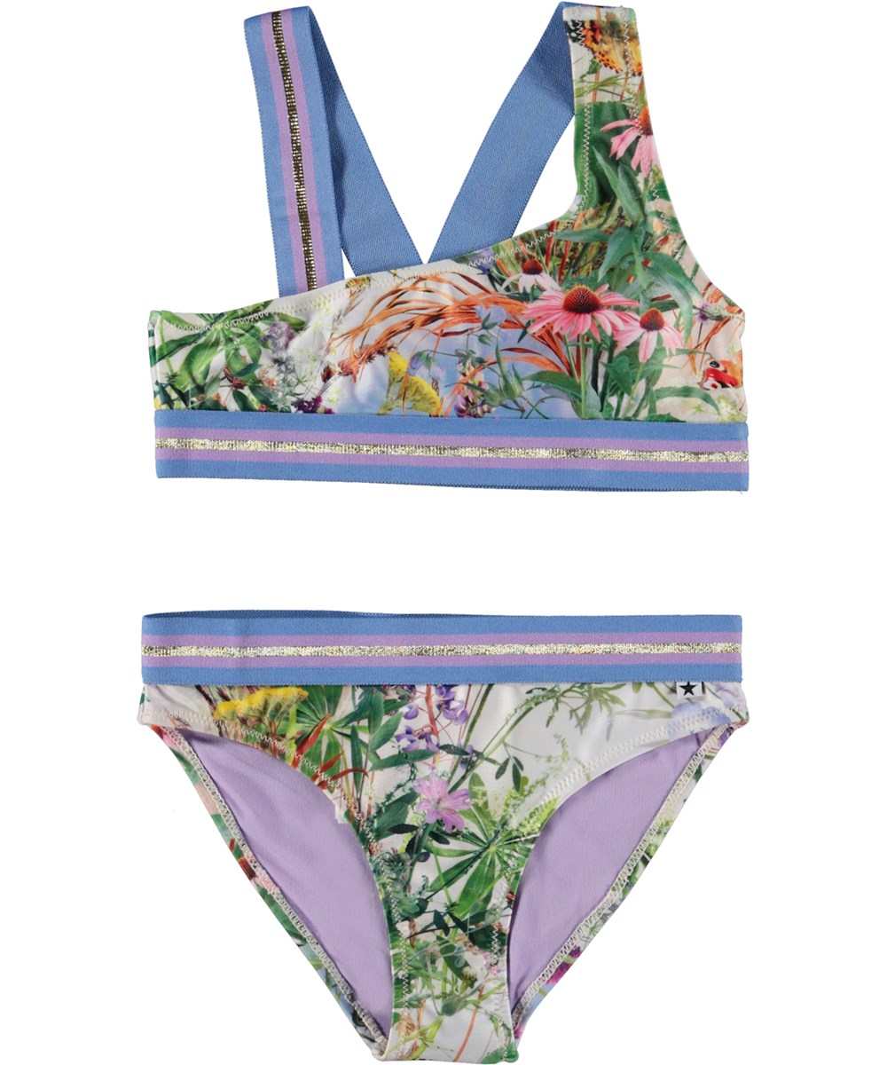 Nicola - Wild Nature - Asymmetrisk sportig bikini med blommor.