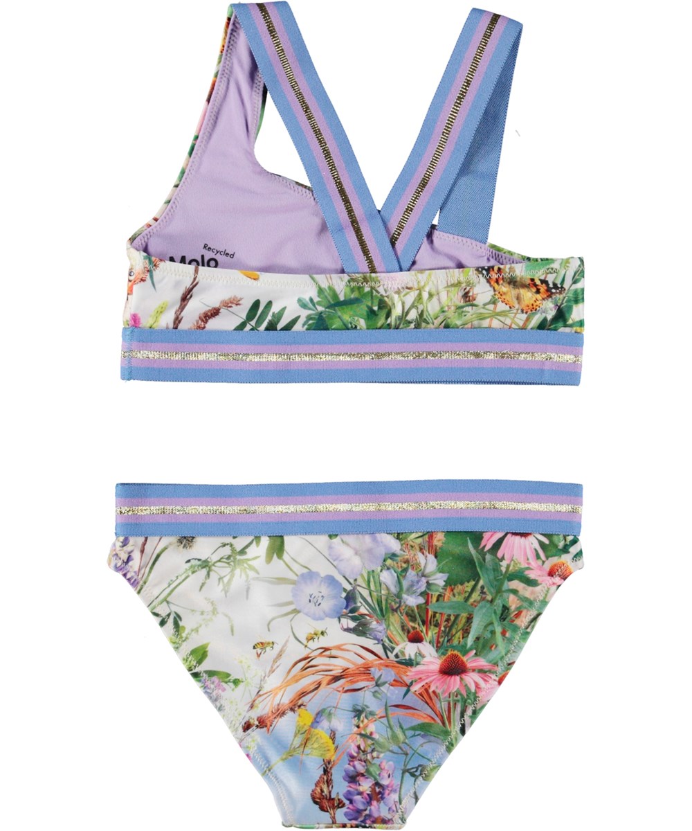 Nicola - Wild Nature - Asymmetrisk sportig bikini med blommor.
