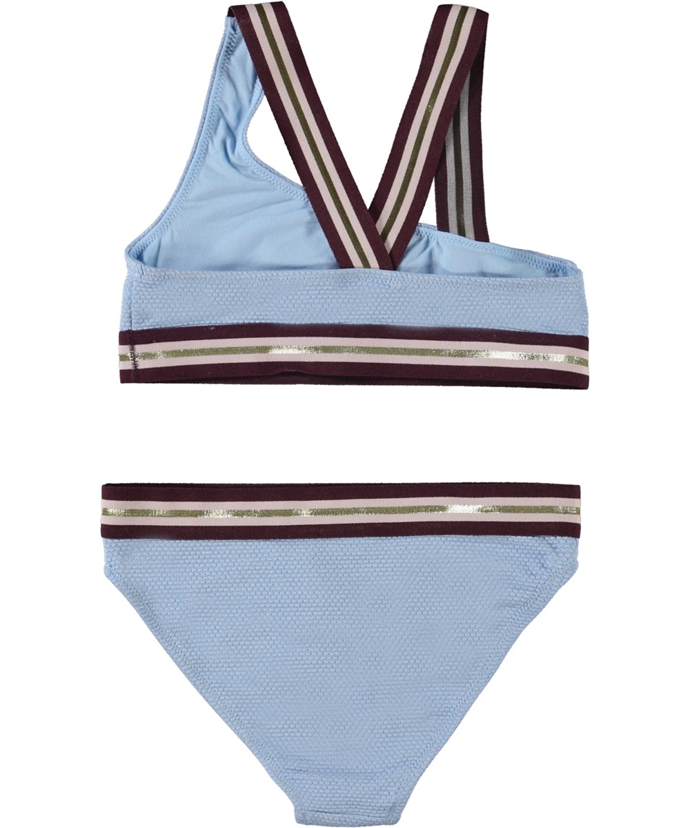 Nicola - Open Air - Återvunnen asymetrisk bikini i ljusblå.