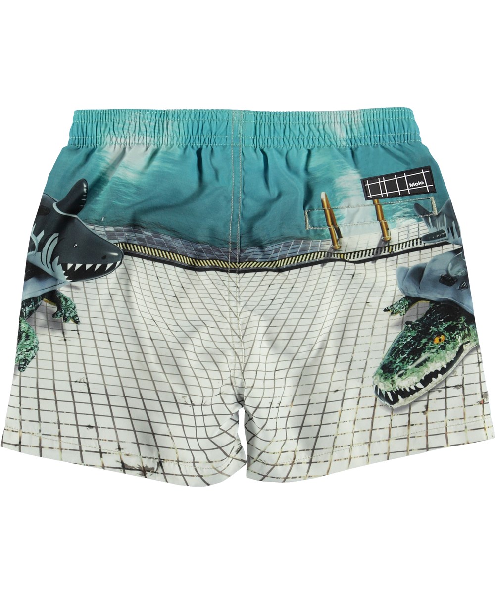 Niko - Pool Side - UV badshorts med tryck av baddjur