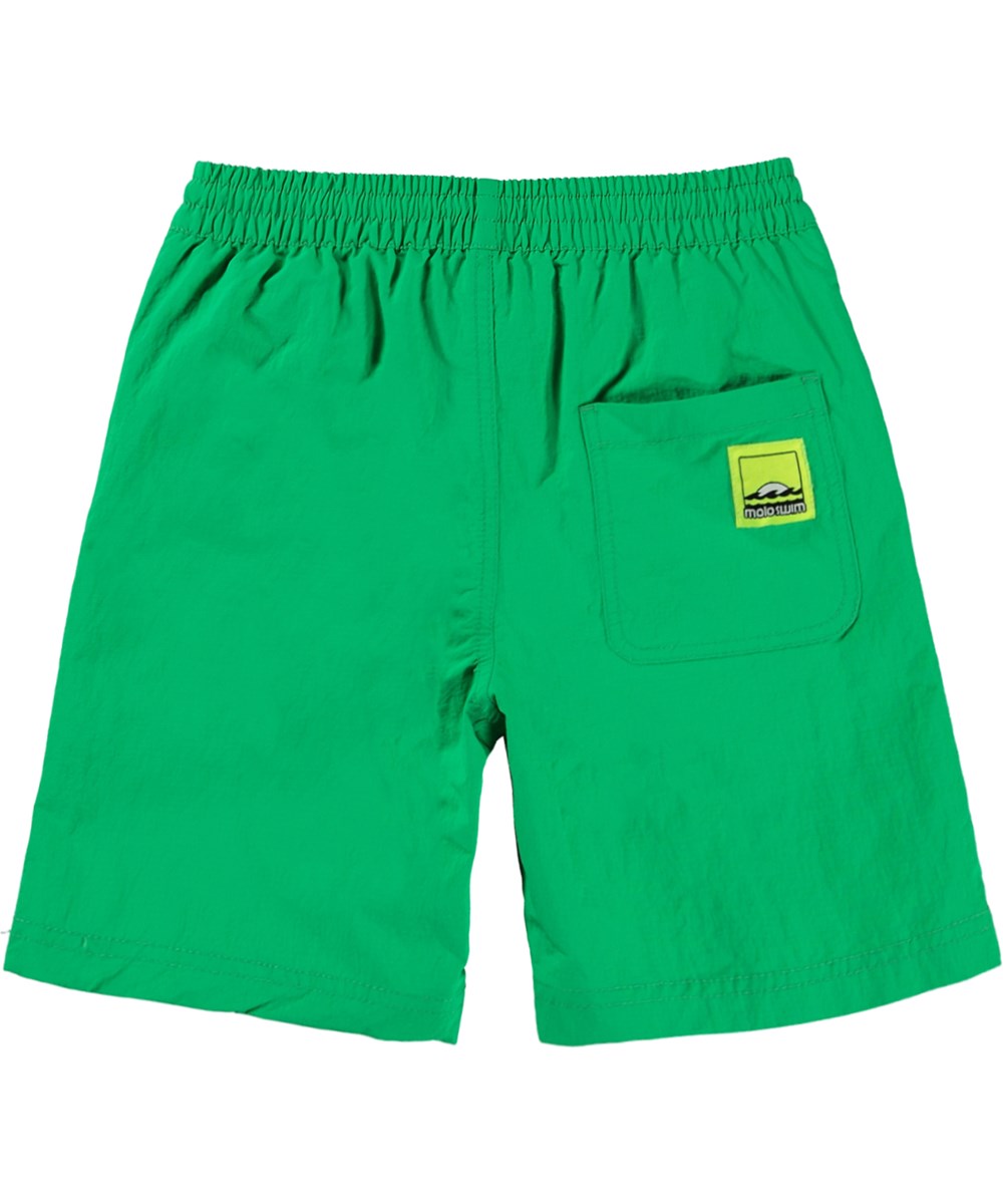 Nilson Solid - Bright Green - Gröna badshorts med långa ben.