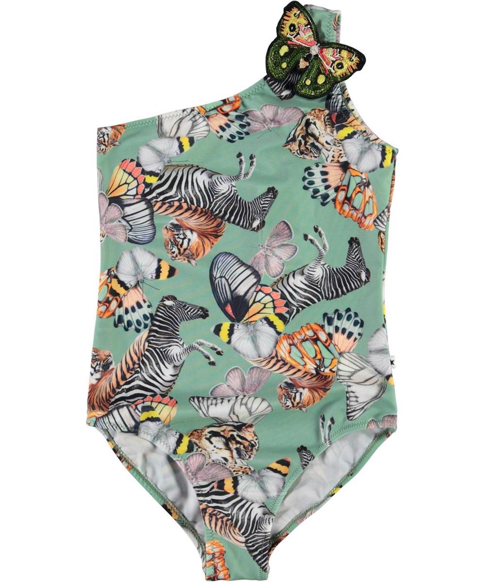 Nai - Summer Twist - UV asymmetrische badpak met wilden dieren