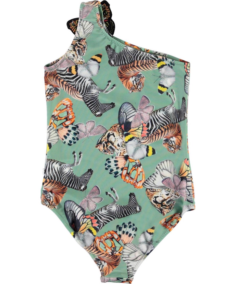 Nai - Summer Twist - UV asymmetrische badpak met wilden dieren