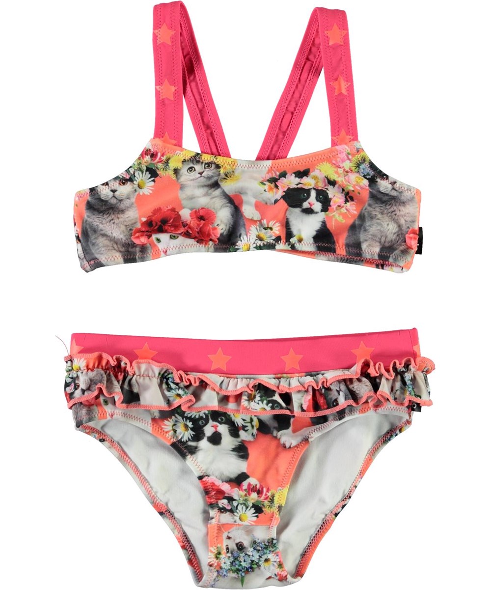 Naila - Flower Power Cats - UV bikini met katten en bloemen
