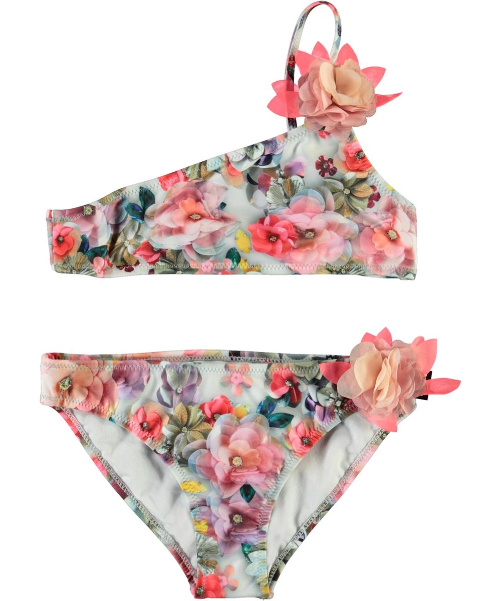 Naja - Sequins Flowers - UV asymmetrische bikini met bloemen