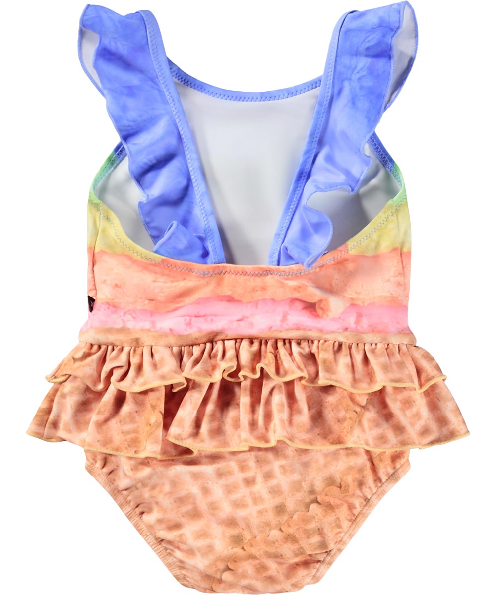 Nalani - All Flavours - Meerkleurig babybadpak met ijsprint gemaakt van gerecycled polyester met UV-bescherming 50+.