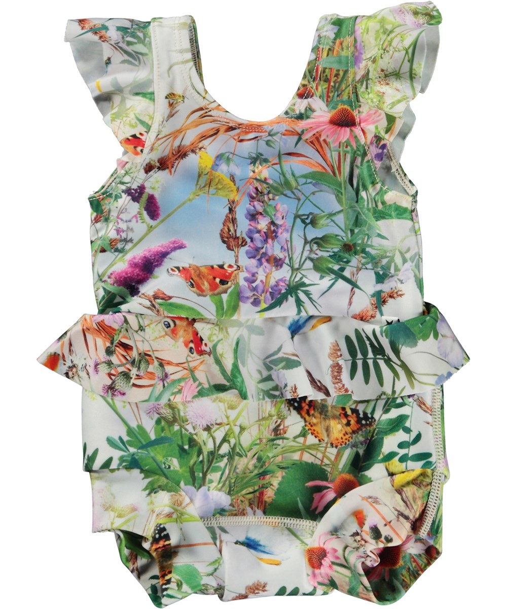 Nandini - Wild Nature - Kleurrijke luier badpak met natuurprint voor babies