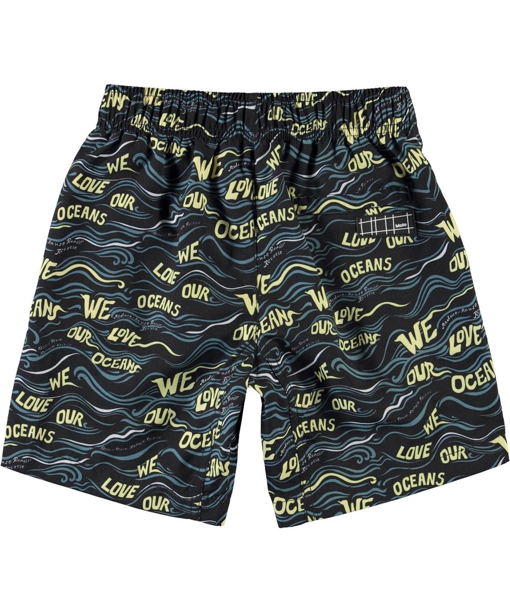 Nario - Weloveouroceanblack - Lange UV gerecyclede zwemshort oceaan