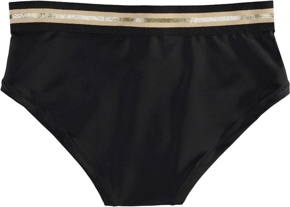 Neema - Black - UV bikinibroekje met gouden boord