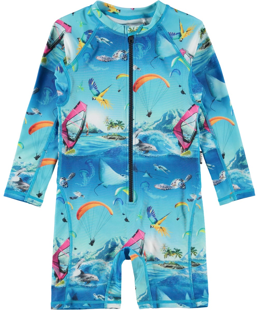 Neka LS - Passion For Motion - Lichtblauwe UV zwempak met sportprint