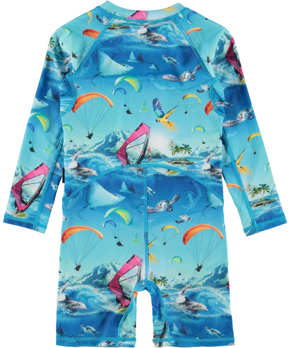 Neka LS - Passion For Motion - Lichtblauwe UV zwempak met sportprint