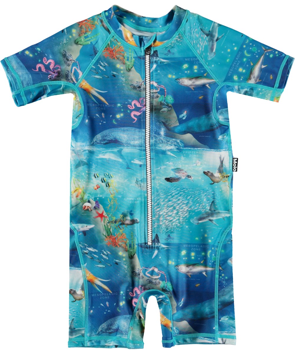 Neka - Ocean Zones - Blauwe babypakje met een oceaanprint