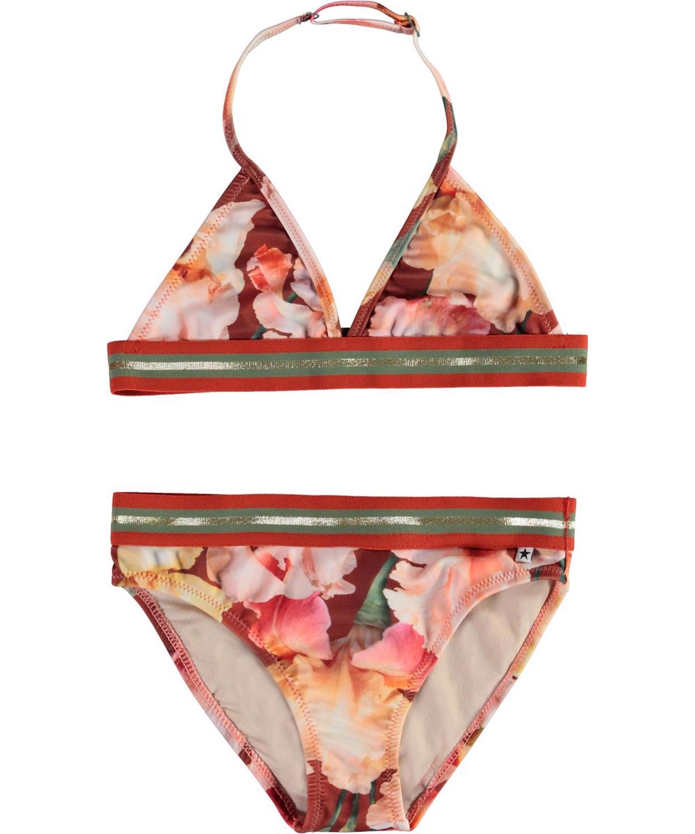 Nicoletta - Iris - UV bikini met irissen en gouden boord
