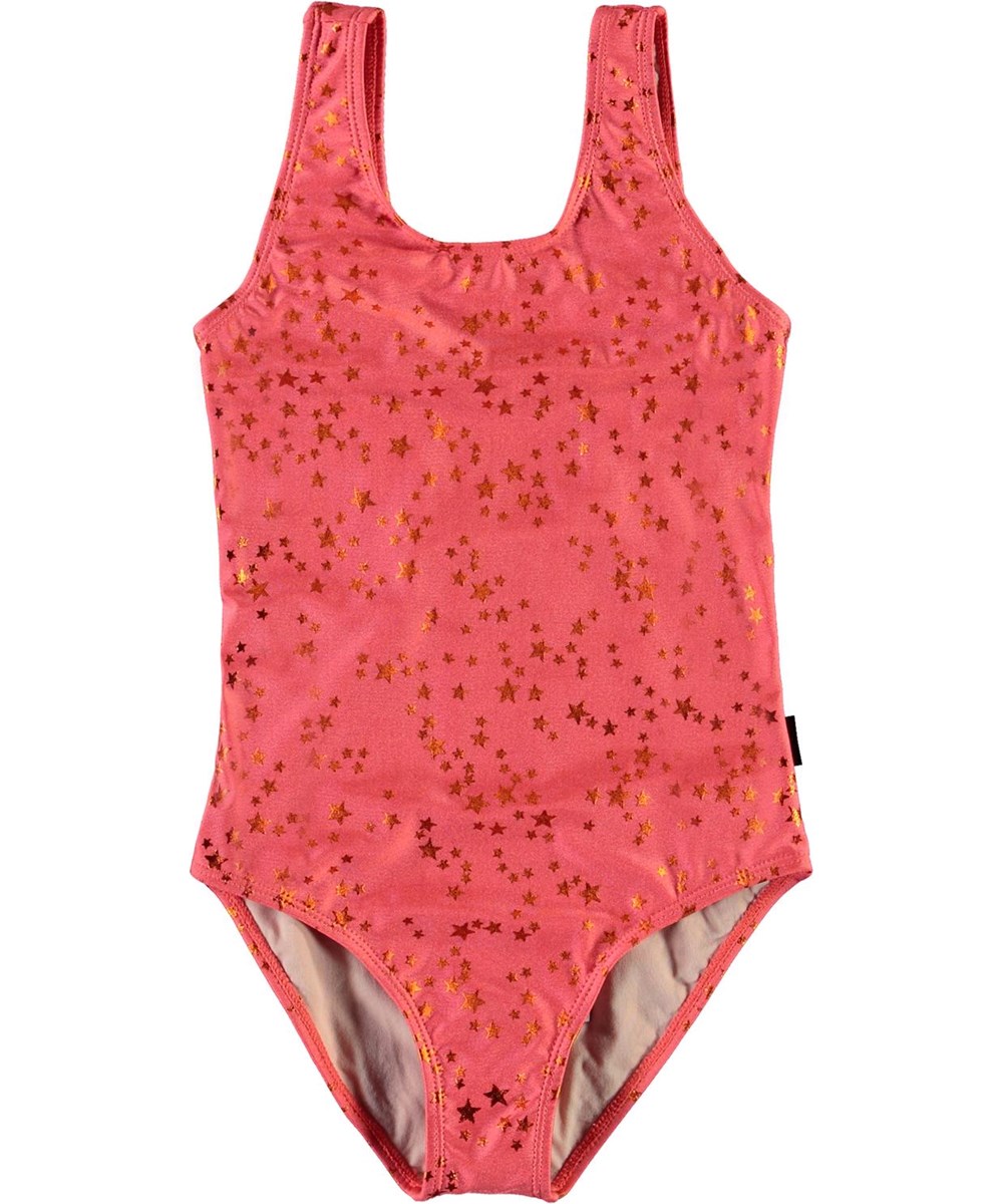 Nika - Copper Star - Koraalrode UV badpak met sterren