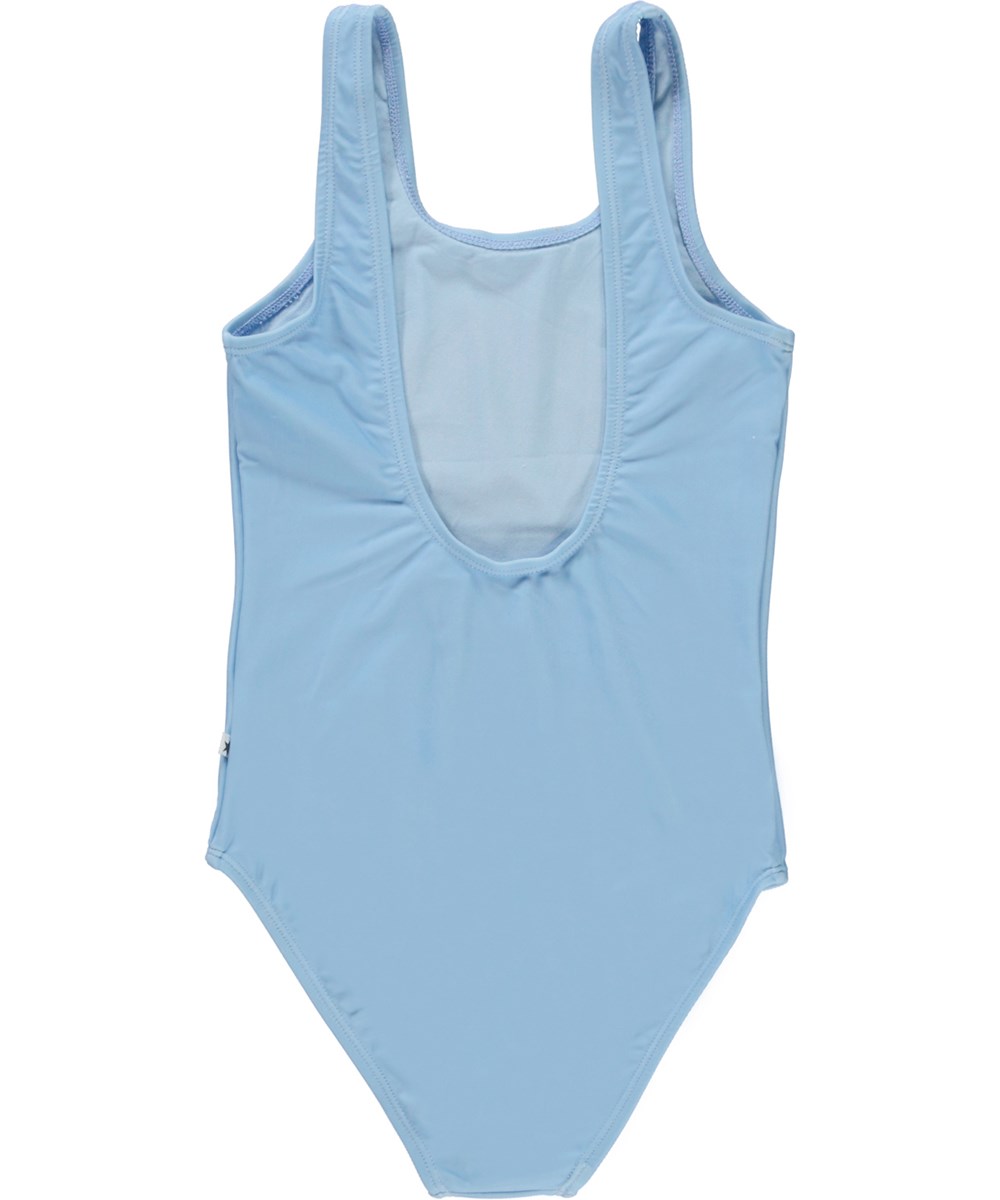 Nika - Happy Air - Gerecyclede lichtblauwe badpak met rode smiley